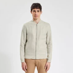 Blouson Zippé En Lin -Magasin De Vêtements De Mode 1001134 10447 V2