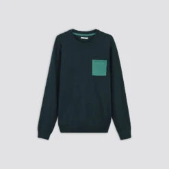 Pull Col Rond Poche Contrastée -Magasin De Vêtements De Mode 1001771 11247 V11