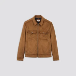 Blouson Aspect Velours Col Chemise -Magasin De Vêtements De Mode 1001782 17033 V11