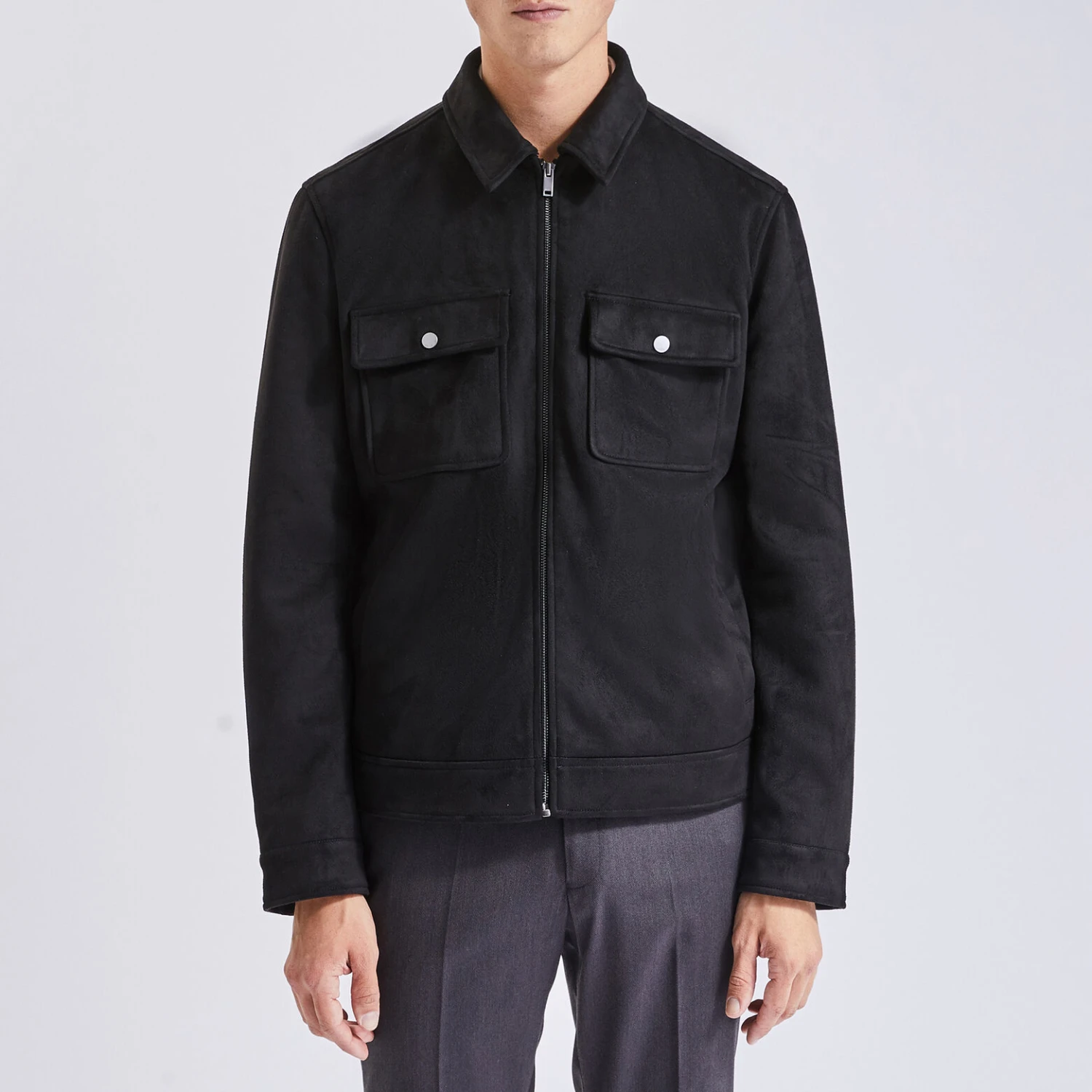 Blouson Aspect Velours Col Chemise 5 Blouson Aspect Velours Col Chemise – Image 5