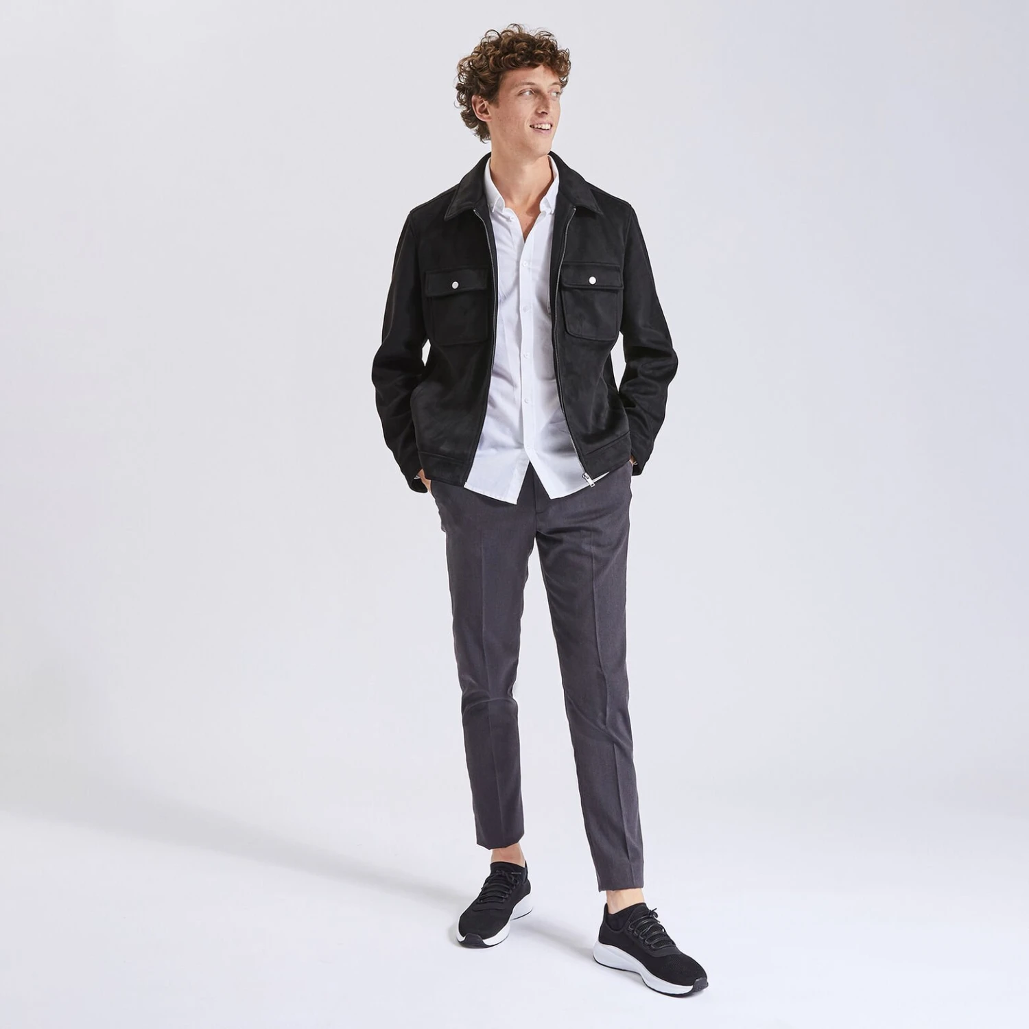 Blouson Aspect Velours Col Chemise 2 Blouson Aspect Velours Col Chemise – Image 2