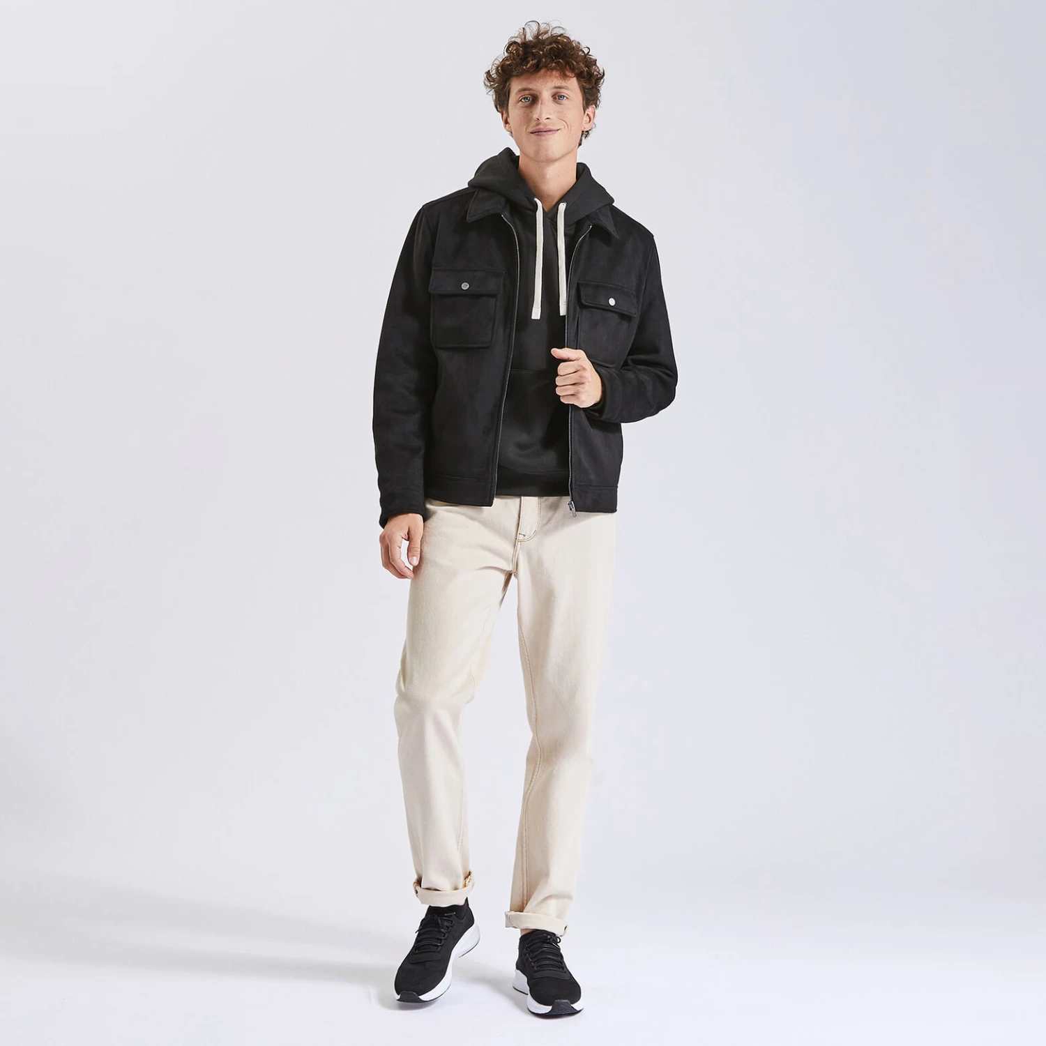 Blouson Aspect Velours Col Chemise 4 Blouson Aspect Velours Col Chemise – Image 4