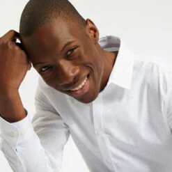 Chemise Slim Sans Repassage Imprimé Micro Géo Coto -Magasin De Vêtements De Mode 1001842 10019 V4