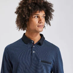 Polo Manches Longues Jacquard Col Fantaisie -Magasin De Vêtements De Mode 1001960 11846 V4