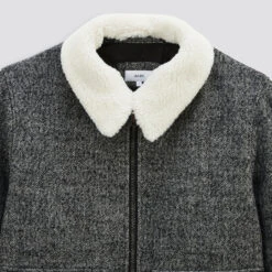 Blouson Lainage Fantaisie Col Faux Mouton -Magasin De Vêtements De Mode 1002076 18426 V8