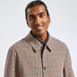 Blouson Pied De Puce Col Chemise -Magasin De Vêtements De Mode 1002078 10505 V4