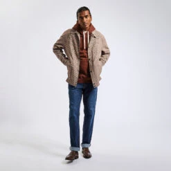 Blouson Pied De Puce Col Chemise -Magasin De Vêtements De Mode 1002078 10505 V6