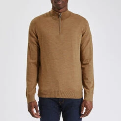 Pull à Col Montant Zippé En Laine Mérinos -Magasin De Vêtements De Mode 1002207 10444 V2