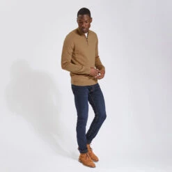 Pull à Col Montant Zippé En Laine Mérinos -Magasin De Vêtements De Mode 1002207 10444 V5