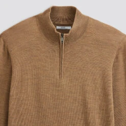 Pull à Col Montant Zippé En Laine Mérinos -Magasin De Vêtements De Mode 1002207 10444 V8