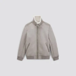 Blouson Aspect Velours Col Et Doublure Moutonnés -Magasin De Vêtements De Mode 1002334 10015 V11