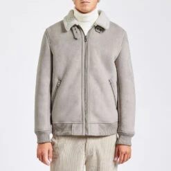 Blouson Aspect Velours Col Et Doublure Moutonnés -Magasin De Vêtements De Mode 1002334 10015 V2