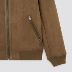 Blouson Aspect Velours Col Et Doublure Moutonnés -Magasin De Vêtements De Mode 1002334 17031 V9