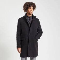 Manteau En Laine Col Montant