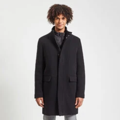 Manteau En Laine Col Montant -Magasin De Vêtements De Mode 1002411 18024 V2