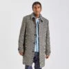 Manteau Col Chemise Motif Pied De Puce