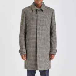 Manteau Col Chemise Motif Pied De Puce -Magasin De Vêtements De Mode 1002412 17506 V2