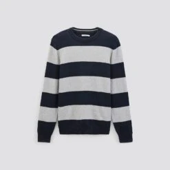Pull Rayé à Col Rond