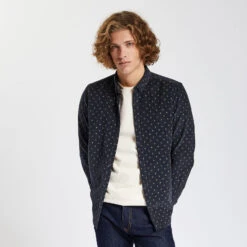 Chemise Regular Micro Imprimé Coton Recyclé Velour -Magasin De Vêtements De Mode 1002605 11819 V4