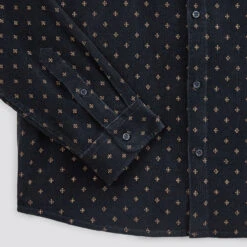 Chemise Regular Micro Imprimé Coton Recyclé Velour -Magasin De Vêtements De Mode 1002605 11819 V9