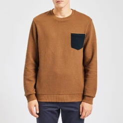 Sweat Col Rond à Poche Contrastée -Magasin De Vêtements De Mode 1002627 17031 V2