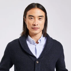 Gilet à Col Châle Boutonné -Magasin De Vêtements De Mode 1002737 11845 V4