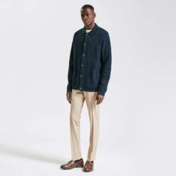 Gilet Col Chemise En Maille -Magasin De Vêtements De Mode 1002833 11845 V6