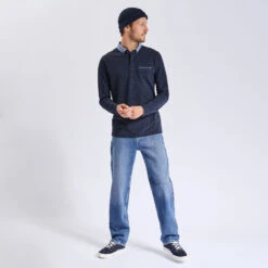 Polo Manches Longues Maille Piquée Moulinée Col Ox -Magasin De Vêtements De Mode 1003022 11845 V6