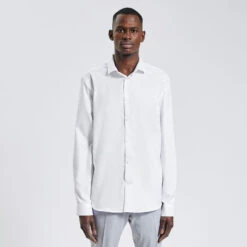 Chemise Slim Sans Repassage Unie Coton -Magasin De Vêtements De Mode 1003064 10000 V2