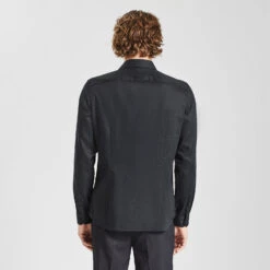 Chemise Slim Unie Stay White/black Coton -Magasin De Vêtements De Mode 1003072 18000 V3