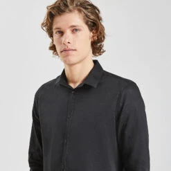 Chemise Slim Unie Stay White/black Coton -Magasin De Vêtements De Mode 1003072 18000 V4