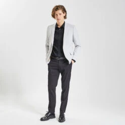 Chemise Slim Unie Stay White/black Coton -Magasin De Vêtements De Mode 1003072 18000 V6