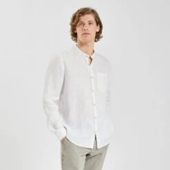 Chemise Regular Col Mao Unie Lin