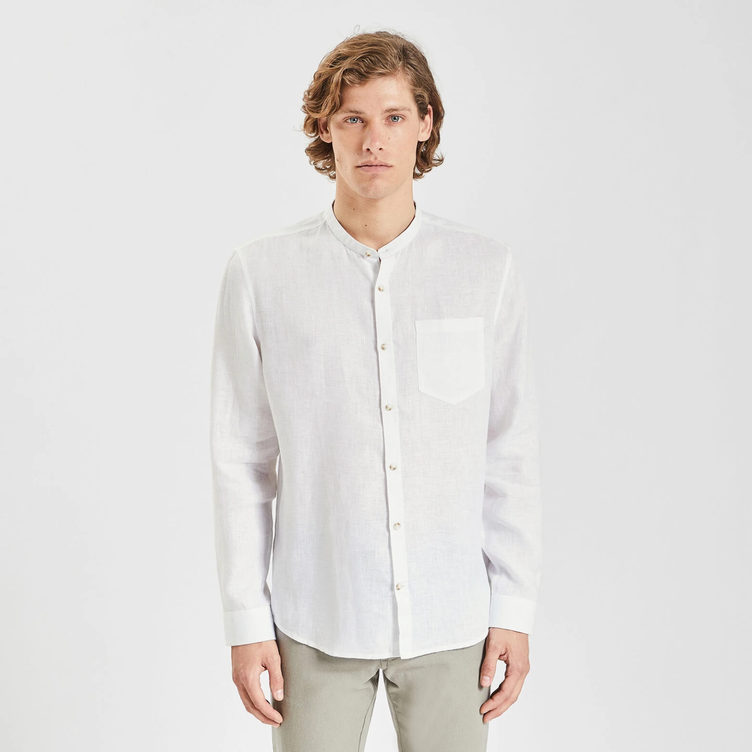 Chemise Regular Col Mao Unie Lin 5 Chemise Regular Col Mao Unie Lin – Image 5