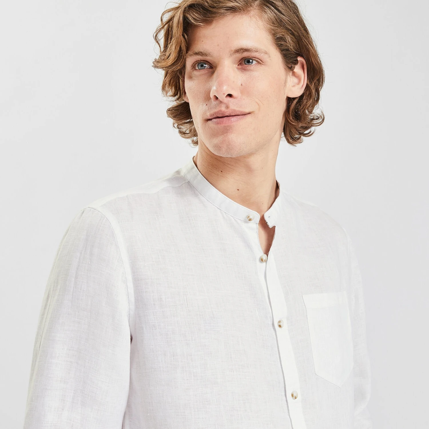 Chemise Regular Col Mao Unie Lin 3 Chemise Regular Col Mao Unie Lin – Image 3