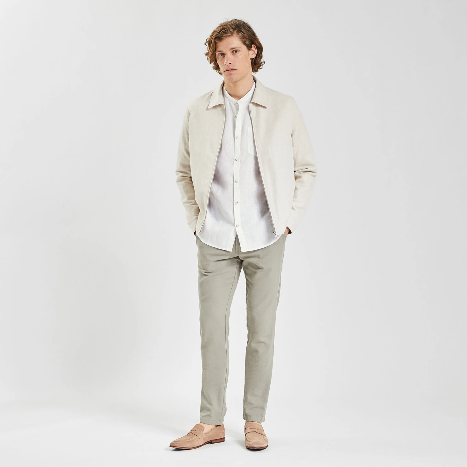 Chemise Regular Col Mao Unie Lin 4 Chemise Regular Col Mao Unie Lin – Image 4