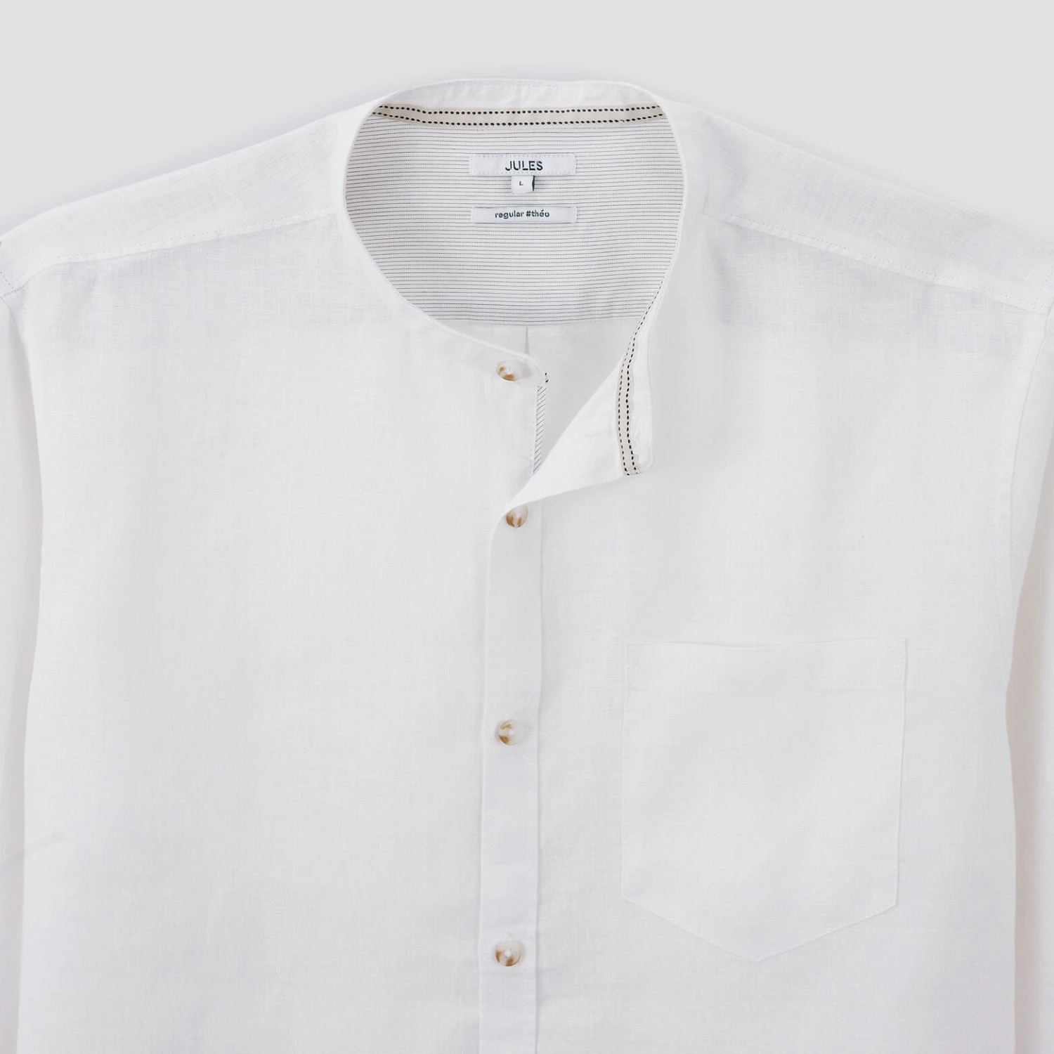 Chemise Regular Col Mao Unie Lin 8 Chemise Regular Col Mao Unie Lin – Image 8