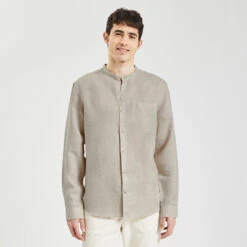 Chemise Regular Col Mao Unie Lin