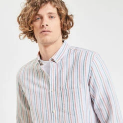 Chemise Regular Rayures Coton Lin -Magasin De Vêtements De Mode 1003118 19100 V4