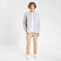 Chemise Regular Rayures Coton Lin -Magasin De Vêtements De Mode 1003118 19100 V5