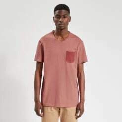 Tee Shirt Col V Matière Fantaisie -Magasin De Vêtements De Mode 1003161 13479 V2