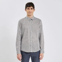 Chemise Slim Imprimé Carreaux Coton -Magasin De Vêtements De Mode 1003177 10100 V2