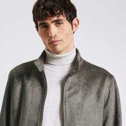 Blouson Col Montant Aspect Velours -Magasin De Vêtements De Mode 1003182 16346 V4