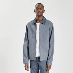 Blouson Coton Canvas Col Chemise