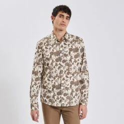 Chemise Regular Imprimé Fleur Coton
