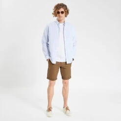 Bermuda Chino Uni Avec Ceinture -Magasin De Vêtements De Mode 1003287 17031 V6