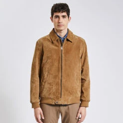 Blouson En Cuir Col Chemise -Magasin De Vêtements De Mode 1003309 10503 V2