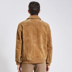 Blouson En Cuir Col Chemise -Magasin De Vêtements De Mode 1003309 10503 V3