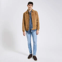 Blouson En Cuir Col Chemise -Magasin De Vêtements De Mode 1003309 10503 V6