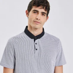 Polo Manches Courtes Bubble Col Contrasté Twill -Magasin De Vêtements De Mode 1003321 11044 V4